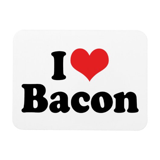 Ik hou van Hart Bacon - Baconsliefhebber Magneet (Horizontaal)