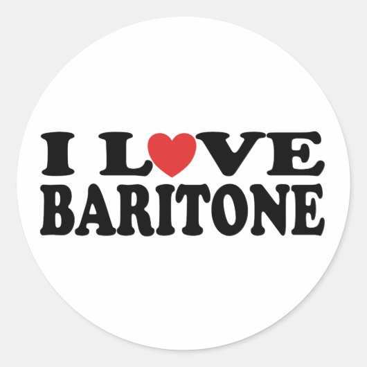 Ik hou van hart bariton cadeau ronde sticker (Voorkant)