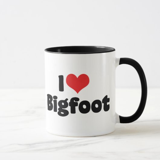 Ik hou van Hart Bigfoot Sasquatch Yeti Mok (Rechts)