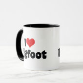 Ik hou van Hart Bigfoot Sasquatch Yeti Mok (Voorkant links)
