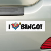 Ik hou van Hart Bingo! - Bingo Lovers Bumpersticker (Op auto)