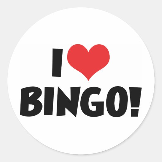 Ik hou van Hart Bingo! - Bingo Lovers Ronde Sticker (Voorkant)