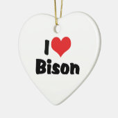 Ik hou van Hart Bizon Keramisch Ornament (Links)