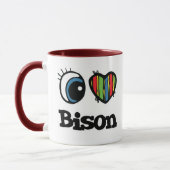 Ik hou van (hart) bizon mok (Links)