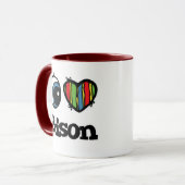 Ik hou van (hart) bizon mok (Voorkant links)