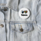 Ik hou van (hart) bizon ronde button 5,7 cm (In situ)