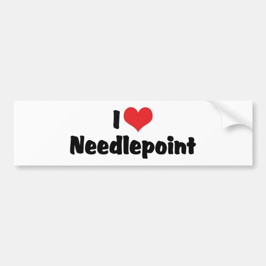 Ik hou van hart borduurwerk bumpersticker (Voorkant)