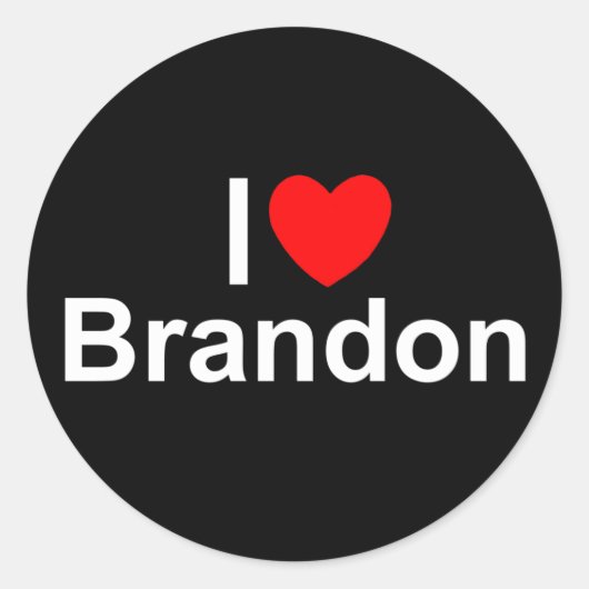 Ik hou van (hart) Brandon Ronde Sticker (Voorkant)
