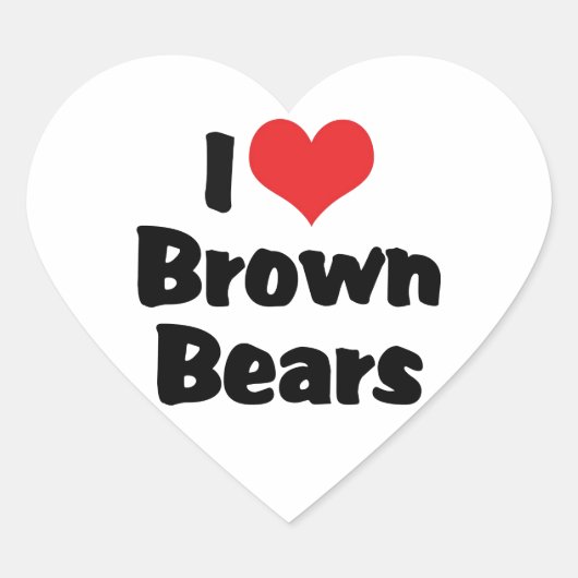 Ik hou van hart bruine beren sticker (Voorkant)