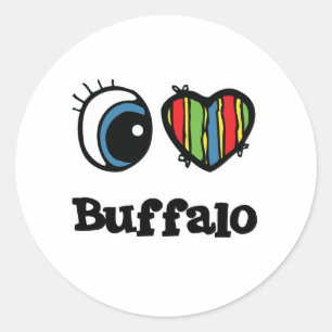 Ik hou van (Hart) Buffalo Ronde Sticker