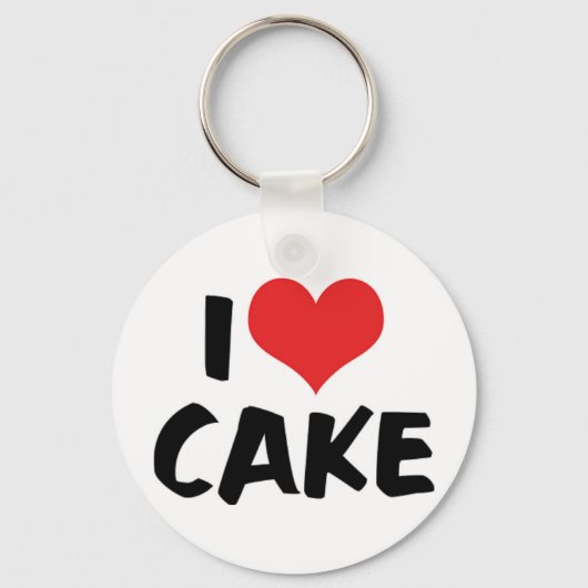 Ik hou van Hart Cake - Cake Koekje Donut Liefhebbe Sleutelhanger (Voorkant)