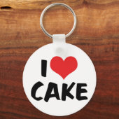 Ik hou van Hart Cake - Cake Koekje Donut Liefhebbe Sleutelhanger (Voorkant)