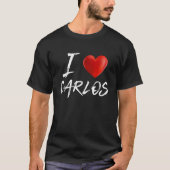 Ik hou van hart CARLOS familienaam T Shirt (Voorkant)
