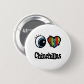 Ik hou van (hart) Chinchilla's Ronde Button 5,7 Cm (Voorkant /achterkant)