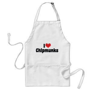 Ik hou van hart-chipmunks - chipmunk liefhebber standaard schort