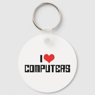 Ik hou van Hart Computers Sleutelhanger