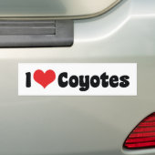 Ik hou van hart coyotes - coyote minnaar bumpersticker (Op auto)
