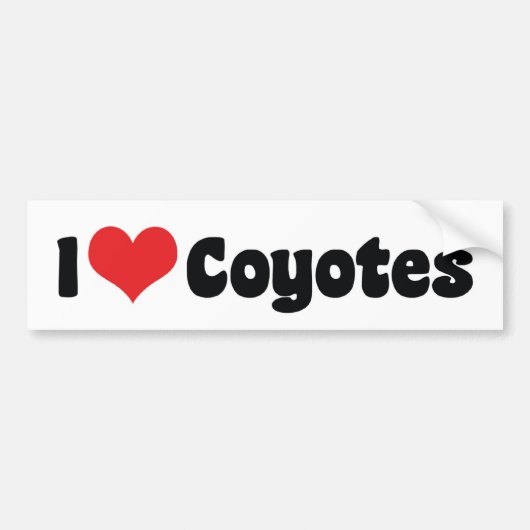 Ik hou van hart coyotes - coyote minnaar bumpersticker (Voorkant)