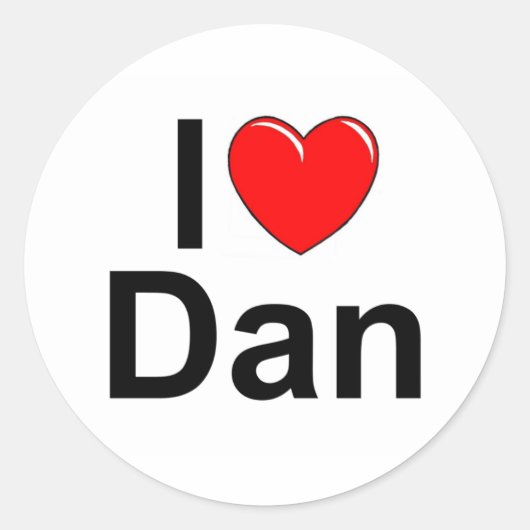 Ik hou van (hart) Dan Ronde Sticker (Voorkant)
