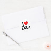 Ik hou van (hart) Dan Ronde Sticker (Envelop)