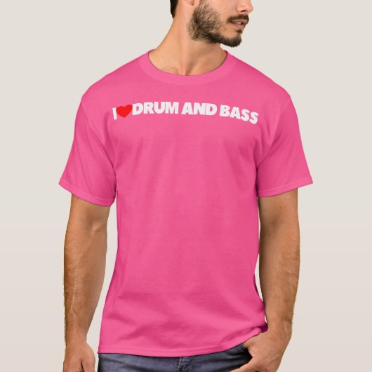 Ik hou van (hart)drum en bas t-shirt (Voorkant)