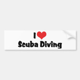 Ik hou van hart Duiken - Oceaan Diepzee Liefhebber Bumpersticker