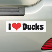 Ik hou van Hart Eenden Bumpersticker (Op auto)