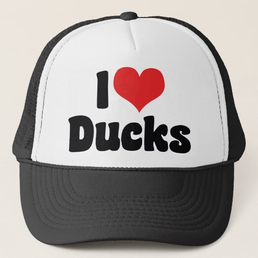 Ik hou van hart-eenden trucker pet (Voorkant)