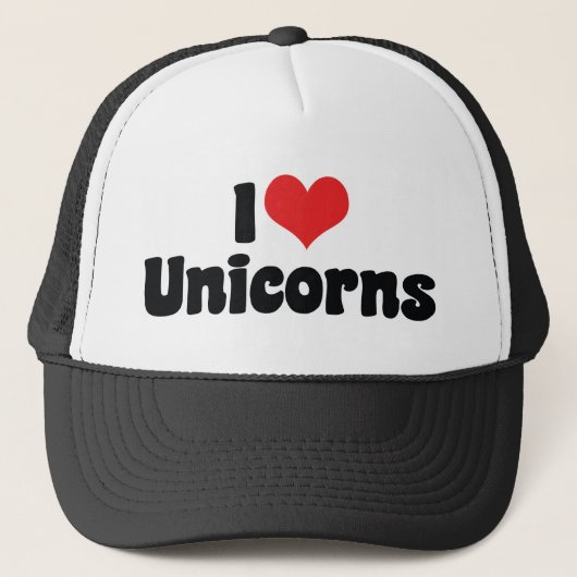 Ik hou van hart eenhoorns trucker pet (Voorkant)
