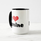 Ik hou van hart ermine mok (Voorkant links)