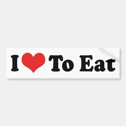 Ik hou van hart eten - etensliefhebber bumpersticker (Voorkant)