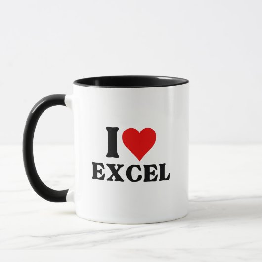 Ik hou van hart Excel Grappige Spreadsheet Lover Mok (Links)
