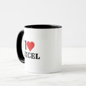 Ik hou van hart Excel Grappige Spreadsheet Lover Mok (Voorkant links)