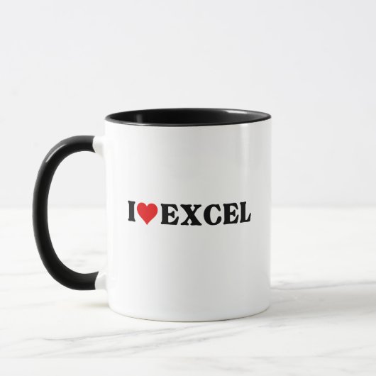 Ik hou van hart Excel Grappige Spreadsheet Lover Mok (Links)