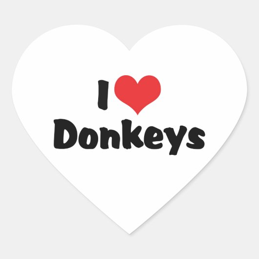 Ik hou van hart ezels sticker (Voorkant)