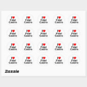 Ik hou van (hart) Fidel Castro Ronde Sticker (Vel)