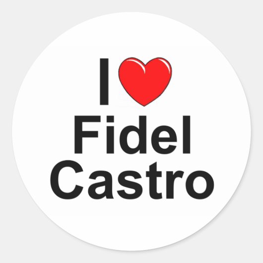 Ik hou van (hart) Fidel Castro Ronde Sticker (Voorkant)