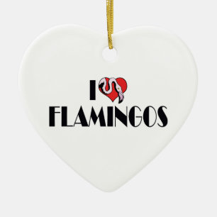 Ik hou van Hart Flamingo's - Roze Flamingo Liefheb Keramisch Ornament