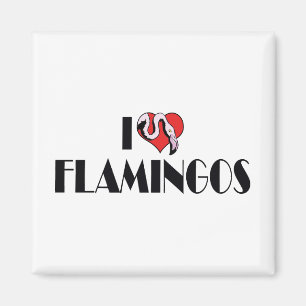 Ik hou van Hart Flamingo's - Roze Flamingo Liefheb Magneet