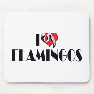 Ik hou van Hart Flamingo's - Roze Flamingo Liefheb Muismat