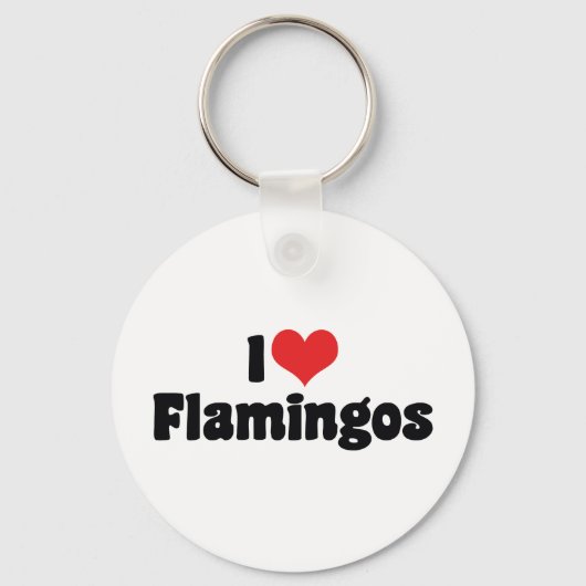 Ik hou van Hart Flamingo's - Roze Flamingo Liefheb Sleutelhanger (Voorkant)