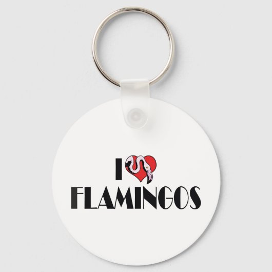Ik hou van hart flamingo's - Roze Flamingo Liefheb Sleutelhanger (Voorkant)