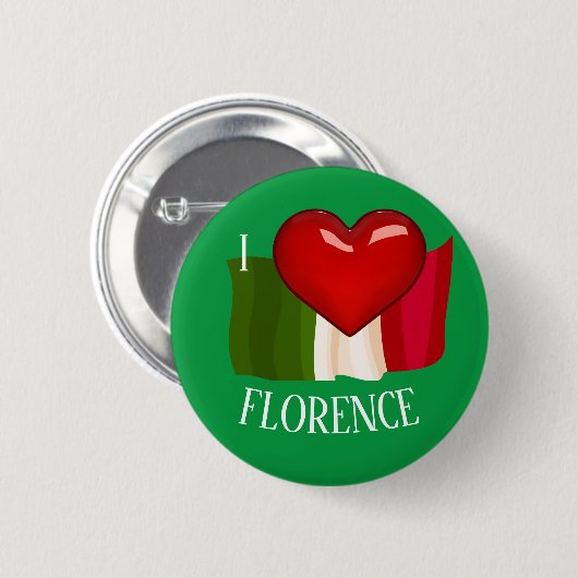 IK HOU VAN (HART) FLORENCE bewerkbaar Ronde Button 5,7 Cm (Voorkant /achterkant)