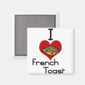 Ik hou van hart-franse toast magneet (Voorkant / Achterkant)