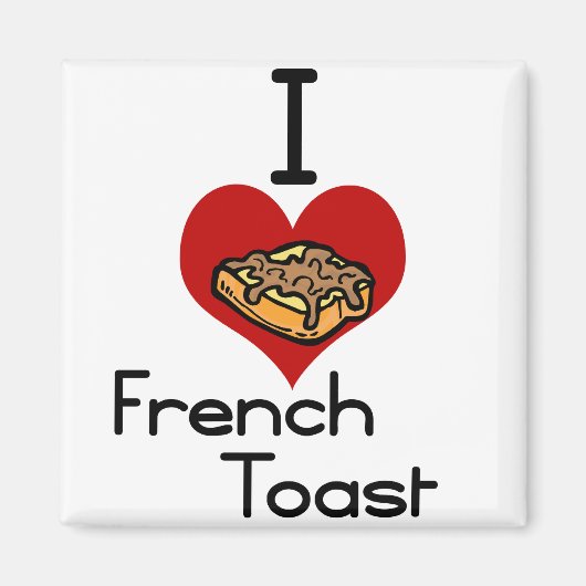 Ik hou van hart-franse toast magneet (Voorkant)
