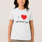 Ik hou van (Hart) gamen Kinderen Gamer Tri-Blend Shirt (Voorkant)