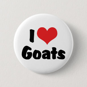 Ik Hou Van Hart Geiten - Geit Liefhebber Ronde Button 5,7 Cm