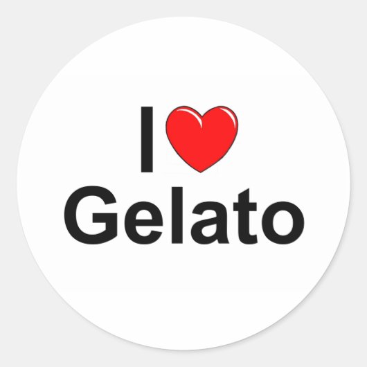 Ik hou van (hart) Gelato Ronde Sticker (Voorkant)