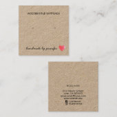 Ik hou van hart gemaakt door naam, oorbellen, stud vierkante visitekaartje (Voorkant / Achterkant)