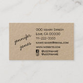 Ik hou van hart gemaakt op naam met sociale media visitekaartje (Achterkant)